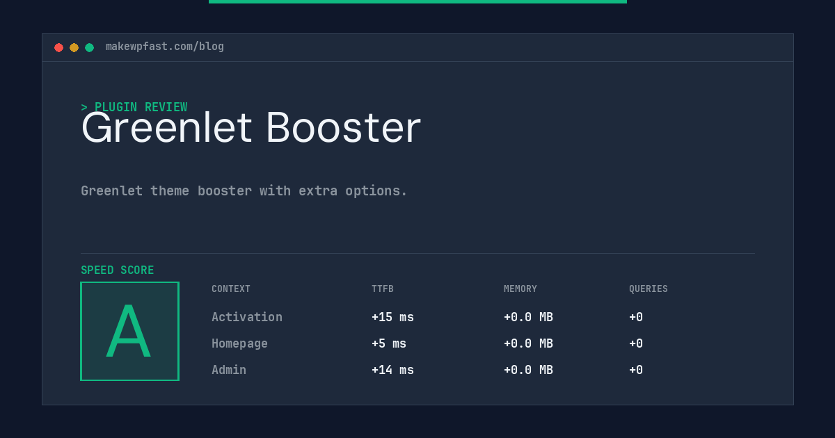 Greenlet Booster - MakeWPFast