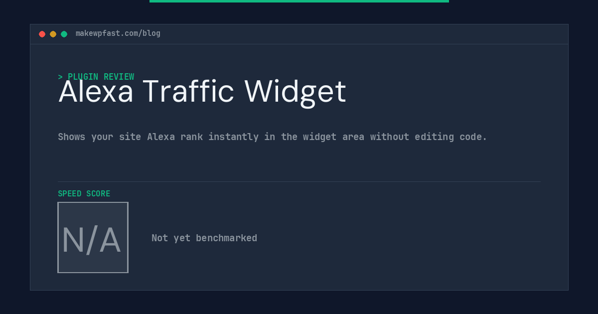 Alexa Traffic Widget - MakeWPFast