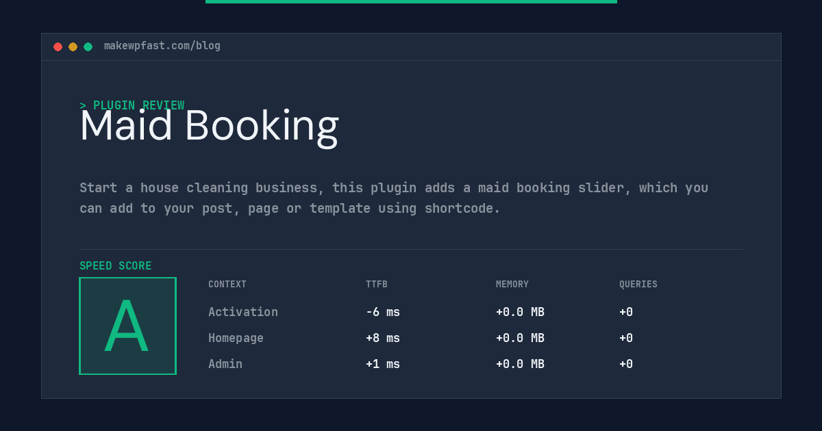 Maid Booking - MakeWPFast