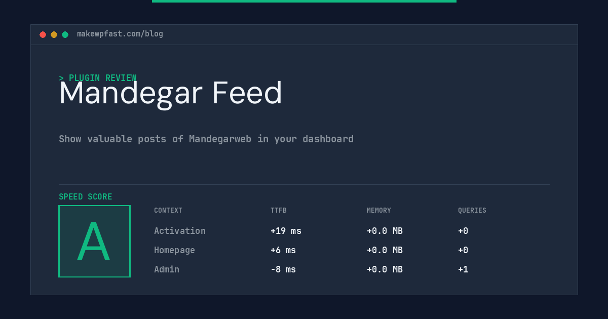 Mandegar Feed - MakeWPFast