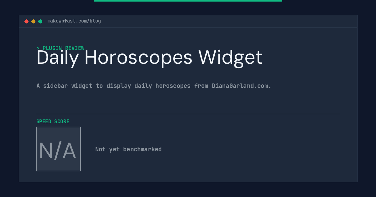 Daily Horoscopes Widget - MakeWPFast