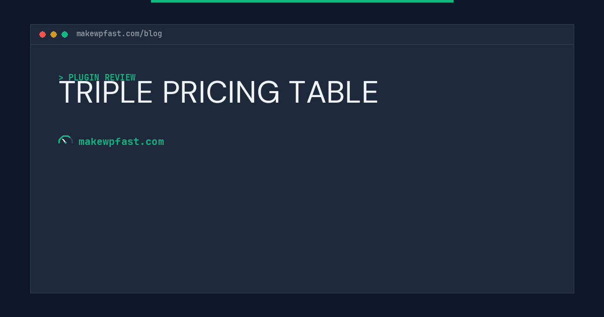 TRIPLE PRICING TABLE - MakeWPFast
