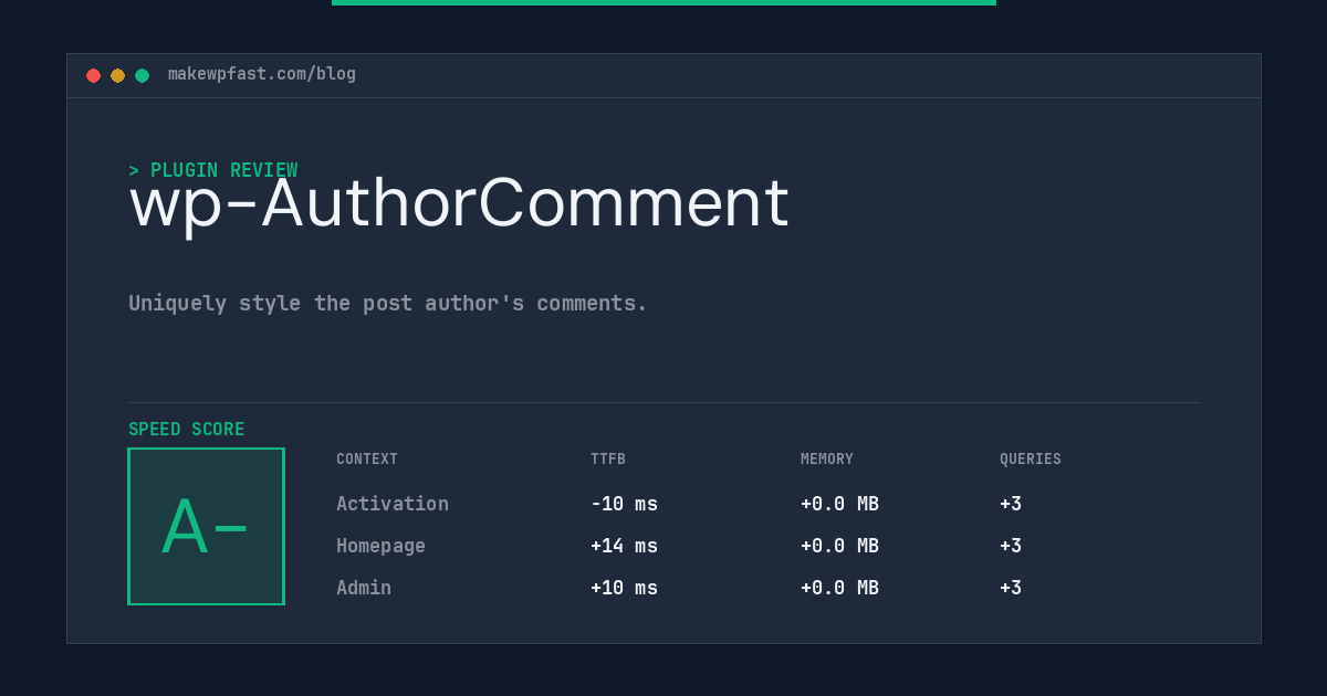 wp-AuthorComment - MakeWPFast