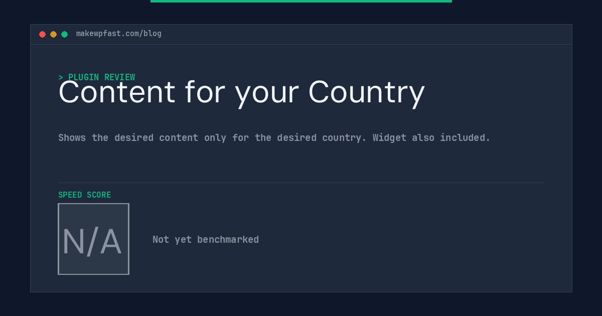 Content for your Country - MakeWPFast