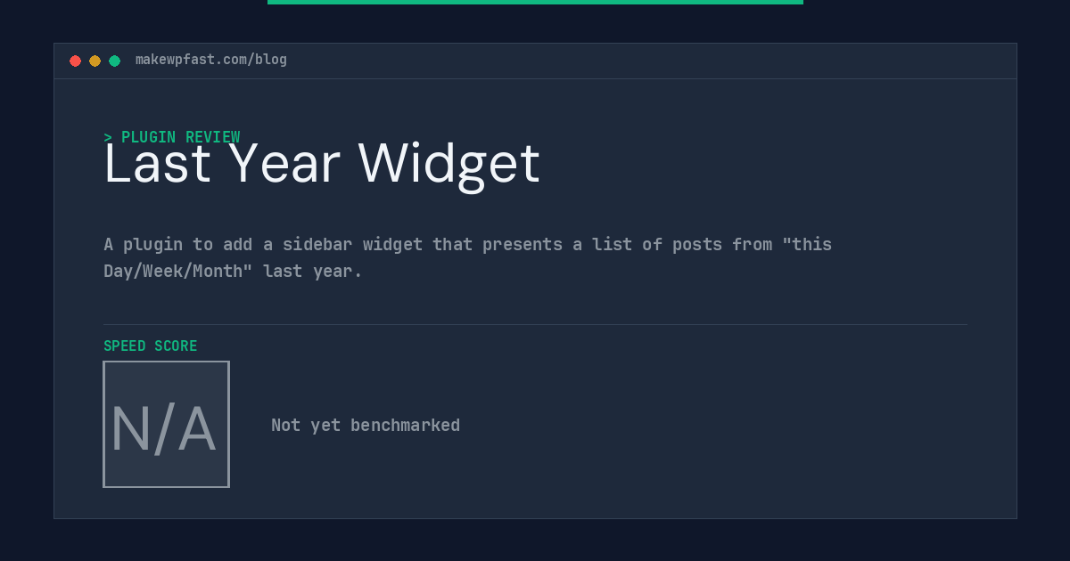 Last Year Widget - MakeWPFast