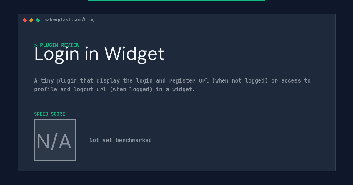Login in Widget - MakeWPFast