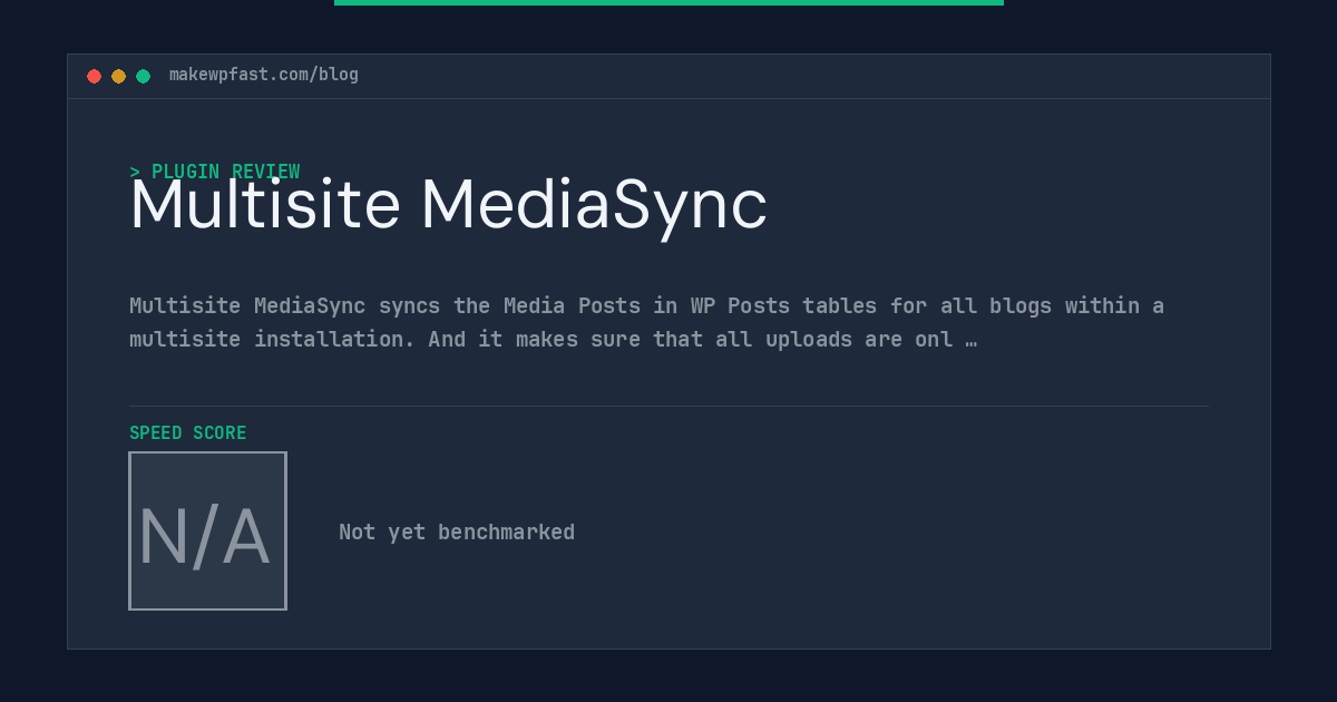 Multisite MediaSync - MakeWPFast