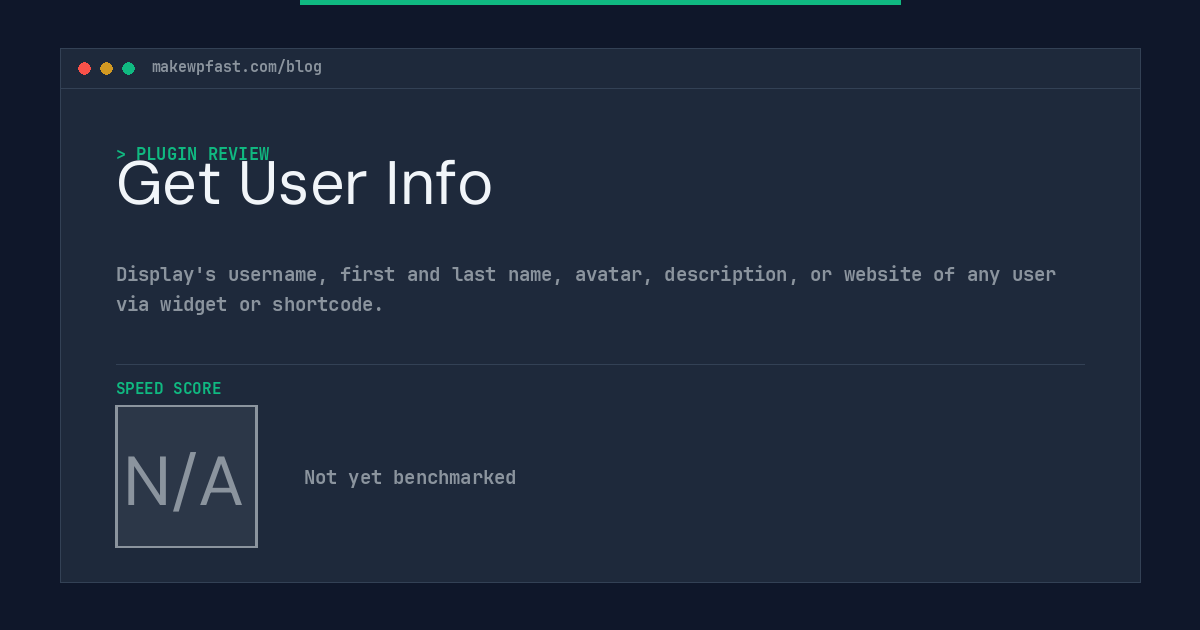 Get User Info - MakeWPFast