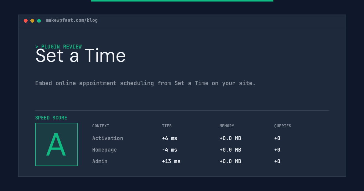 Set a Time - MakeWPFast