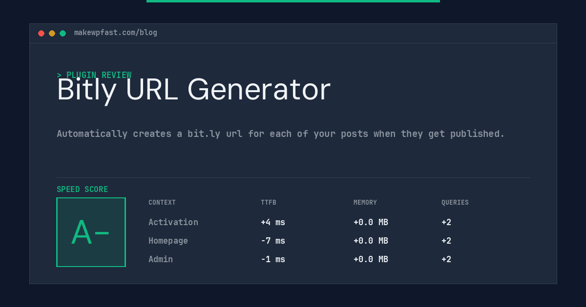 Bitly URL Generator - MakeWPFast