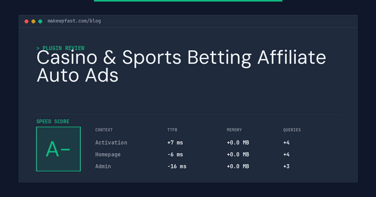 Casino & Sports Betting Affiliate Auto Ads - MakeWPFast