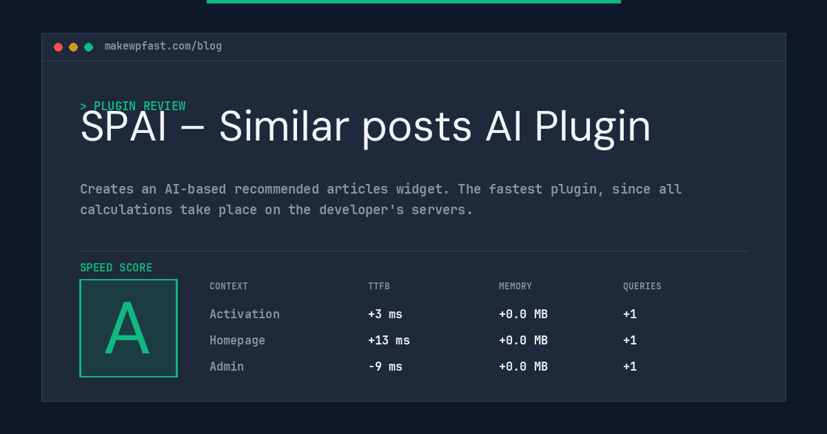 SPAI – Similar posts AI Plugin - MakeWPFast