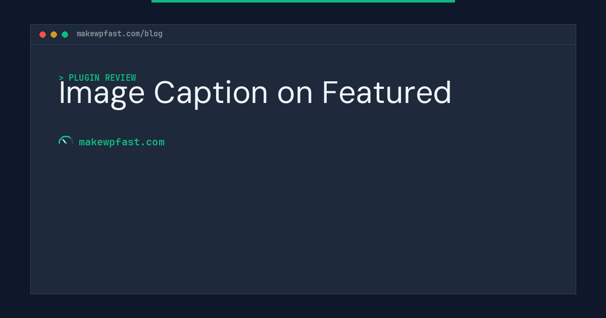 Image Caption on Featured - MakeWPFast