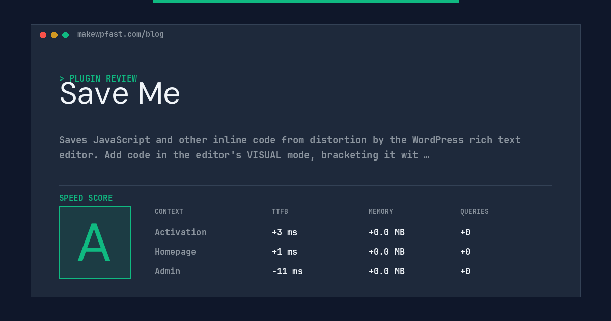 Save Me - MakeWPFast