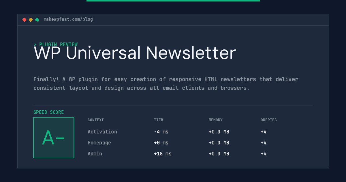 WP Universal Newsletter - MakeWPFast