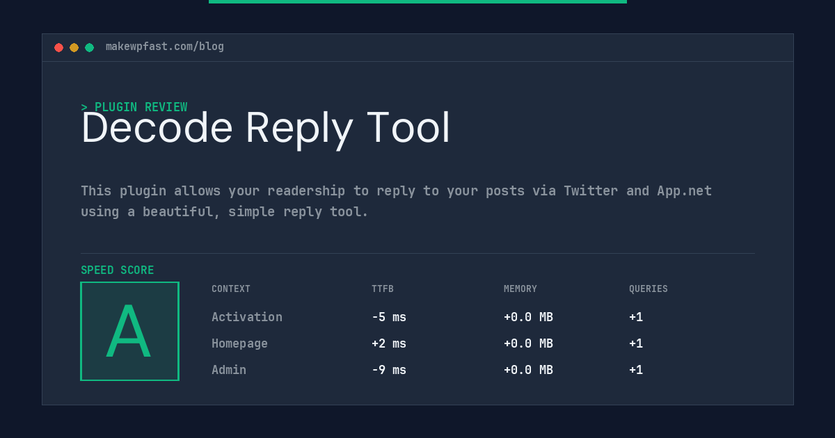 Decode Reply Tool - MakeWPFast