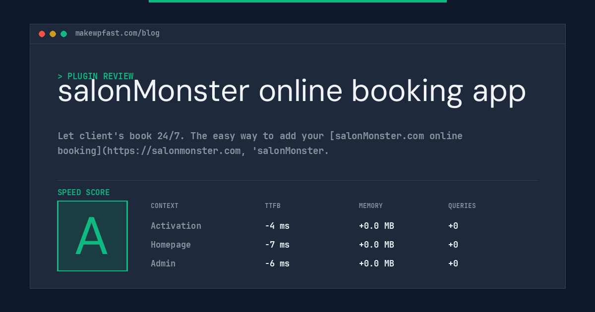 salonMonster online booking app - MakeWPFast