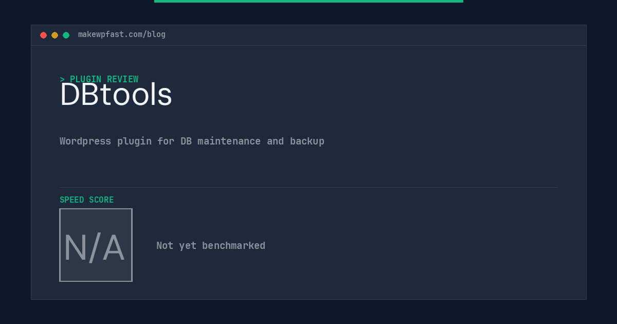 DBtools - MakeWPFast
