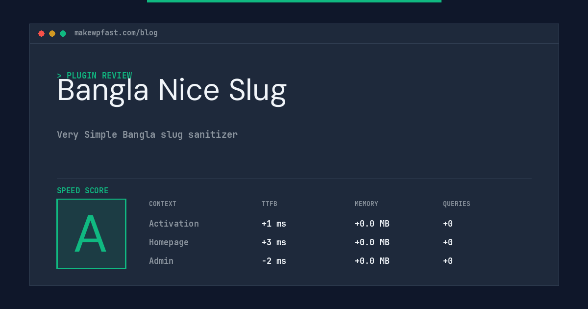 Bangla Nice Slug - MakeWPFast
