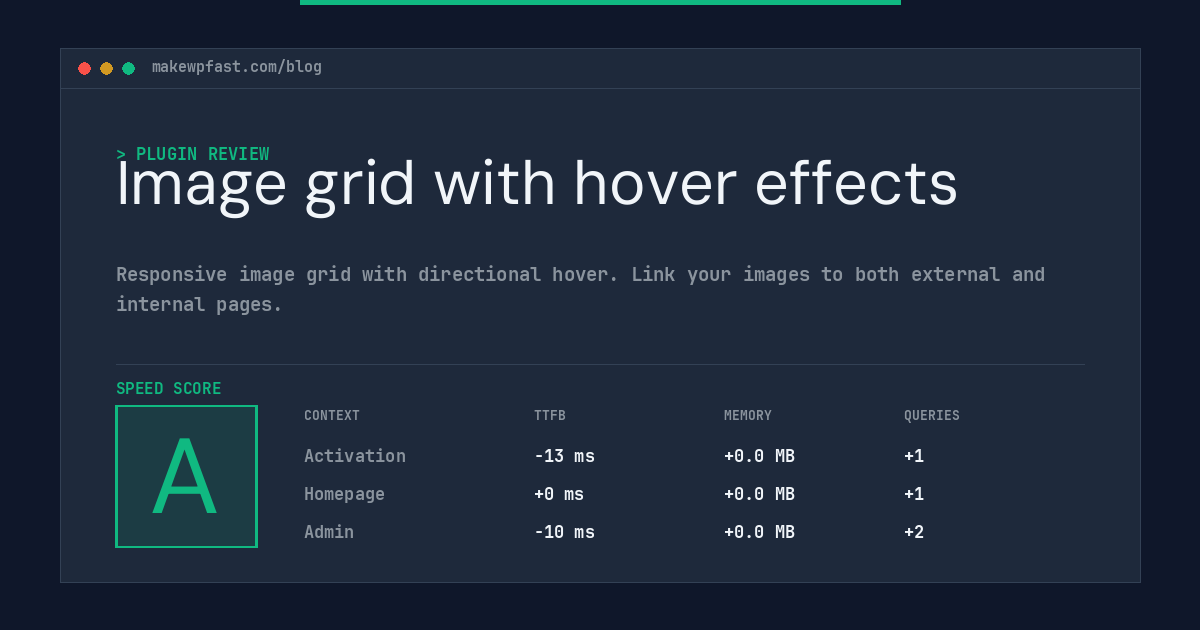 Image grid with hover effects - MakeWPFast