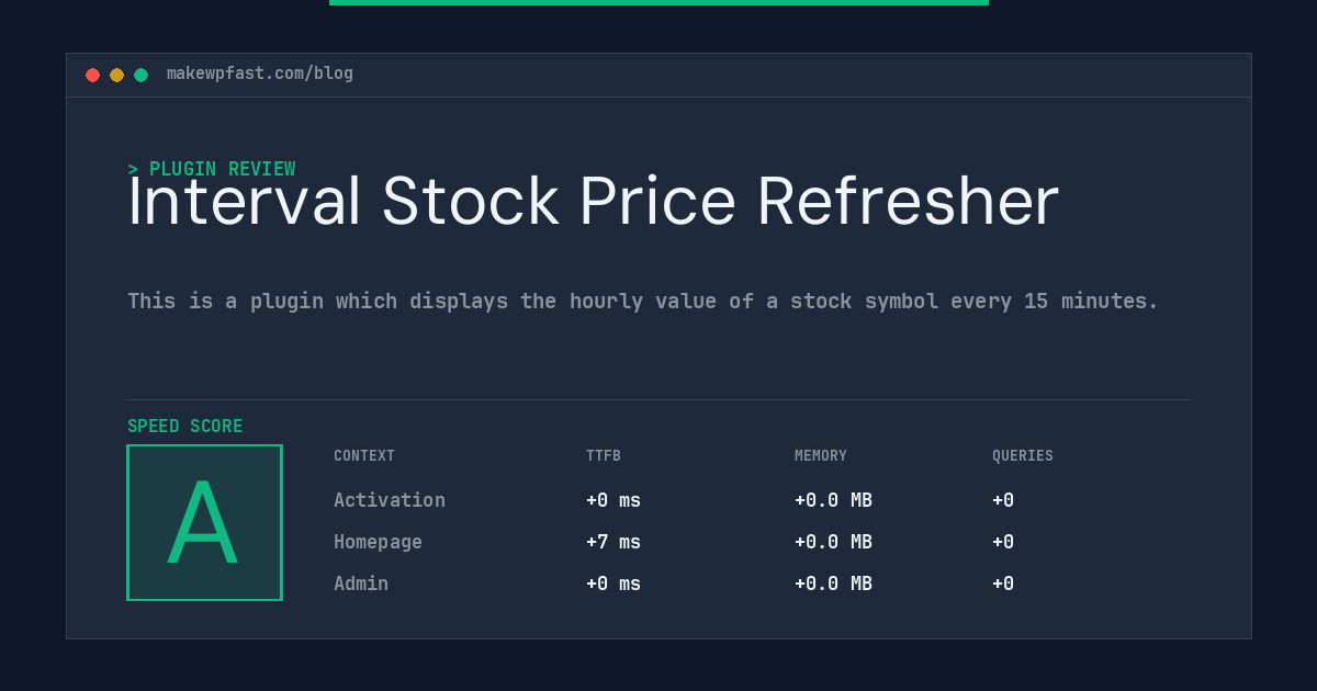 Interval Stock Price Refresher - MakeWPFast