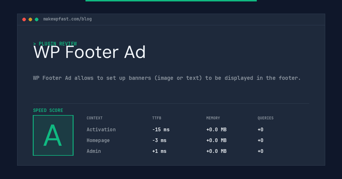 WP Footer Ad - MakeWPFast