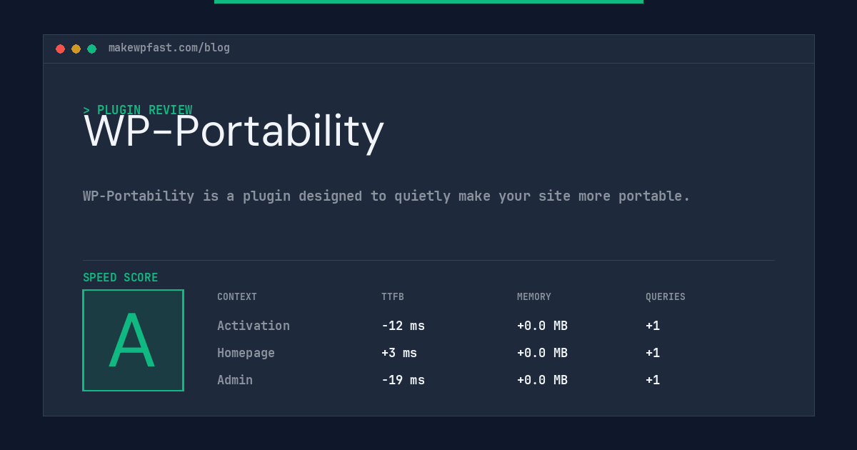 WP-Portability - MakeWPFast