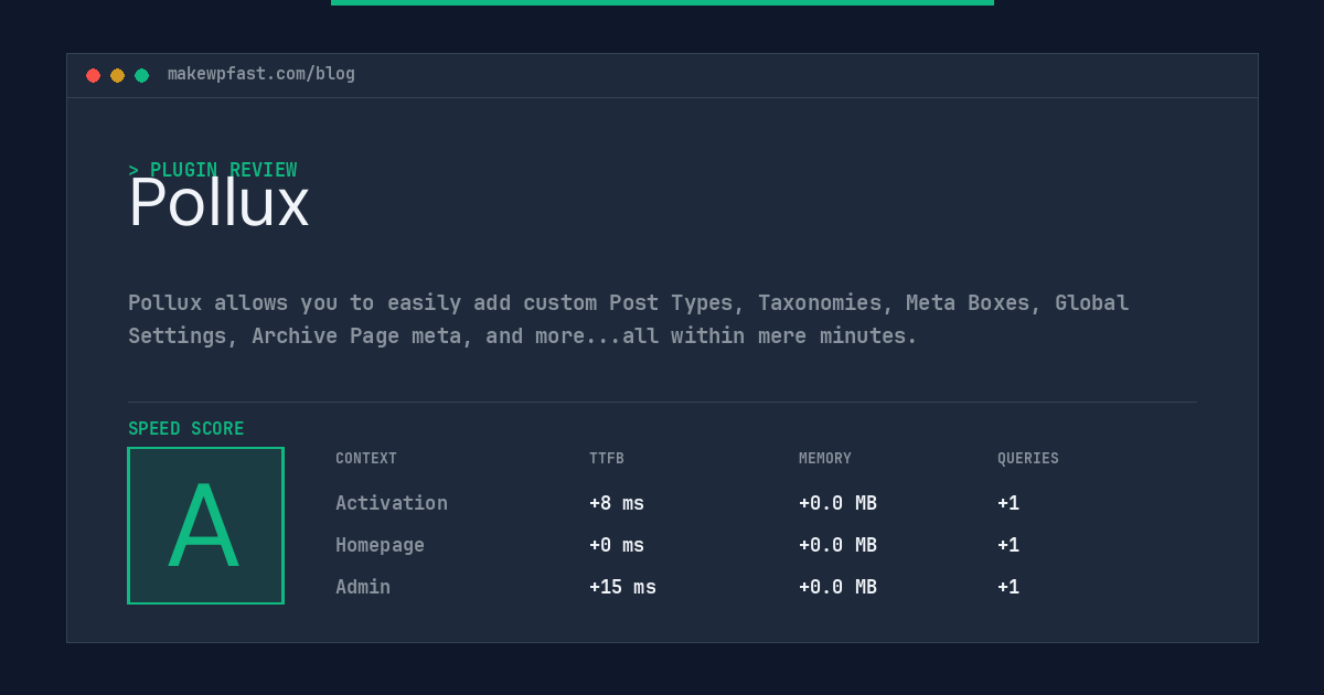 Pollux - MakeWPFast