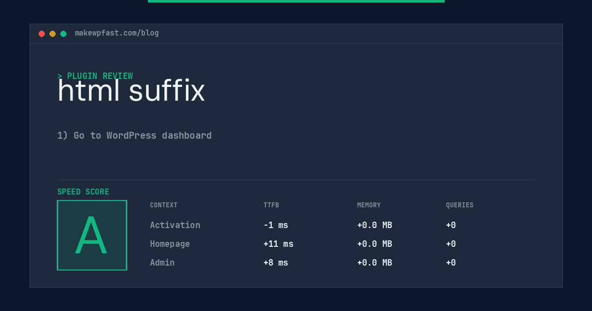 html suffix - MakeWPFast