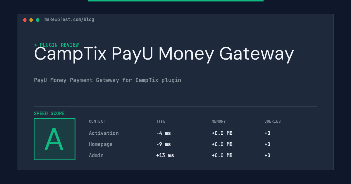 CampTix PayU Money Gateway - MakeWPFast