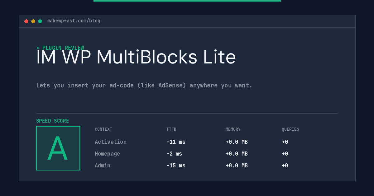 IM WP MultiBlocks Lite - MakeWPFast