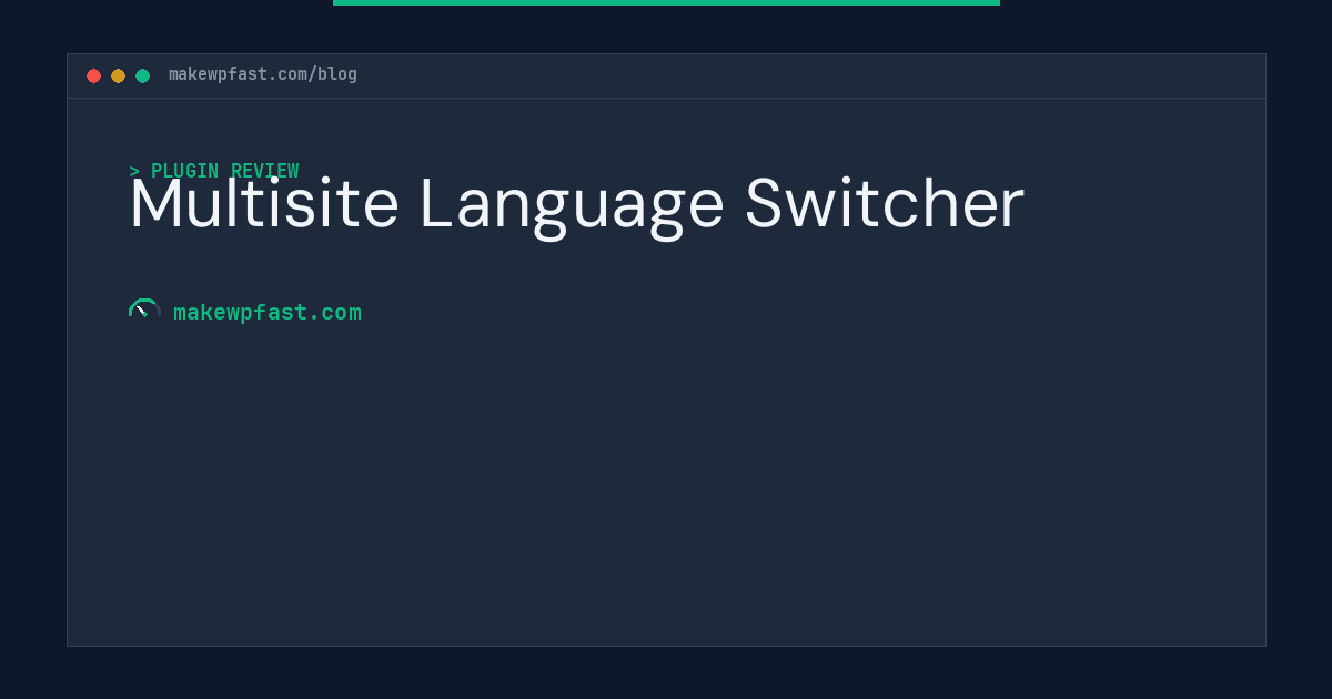 Multisite Language Switcher - MakeWPFast