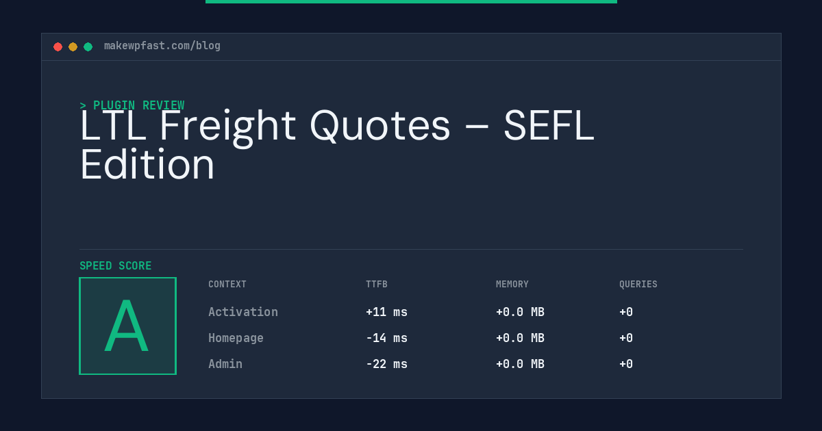 LTL Freight Quotes – SEFL Edition - MakeWPFast