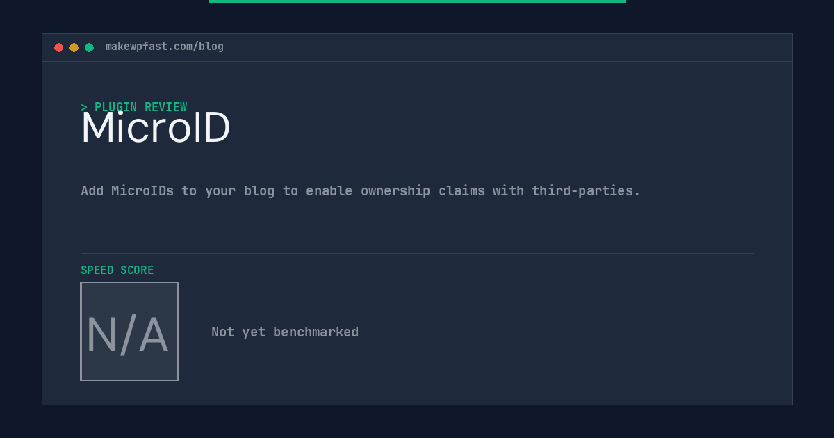 MicroID - MakeWPFast