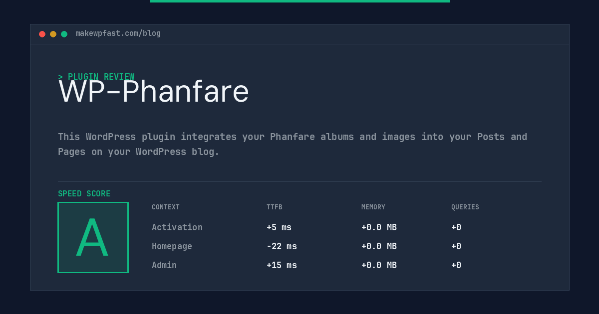 WP-Phanfare - MakeWPFast
