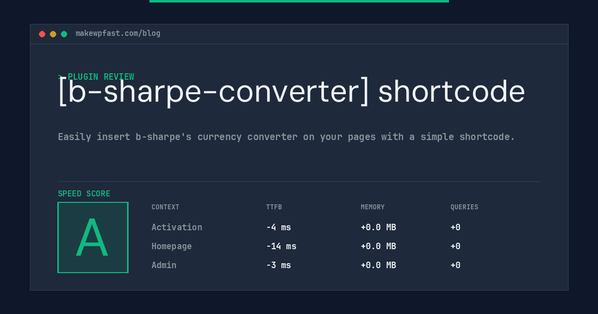 [b-sharpe-converter] shortcode - MakeWPFast