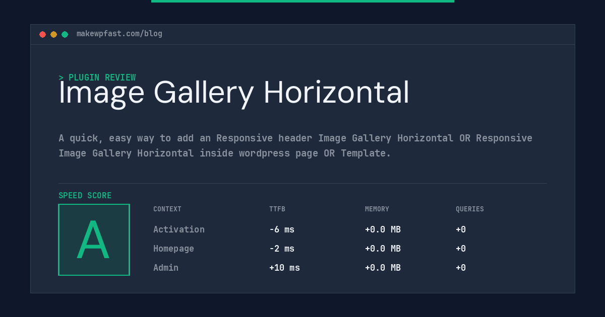 Image Gallery Horizontal - MakeWPFast