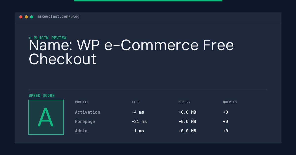 Name: WP e-Commerce Free Checkout - MakeWPFast