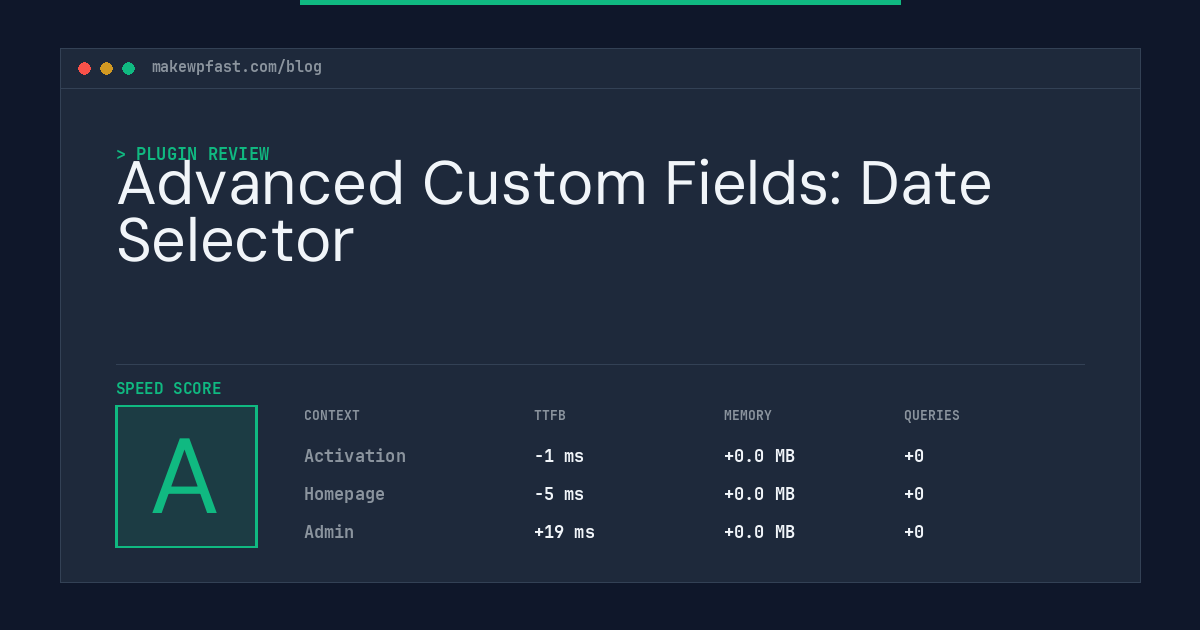 Advanced Custom Fields: Date Selector - MakeWPFast