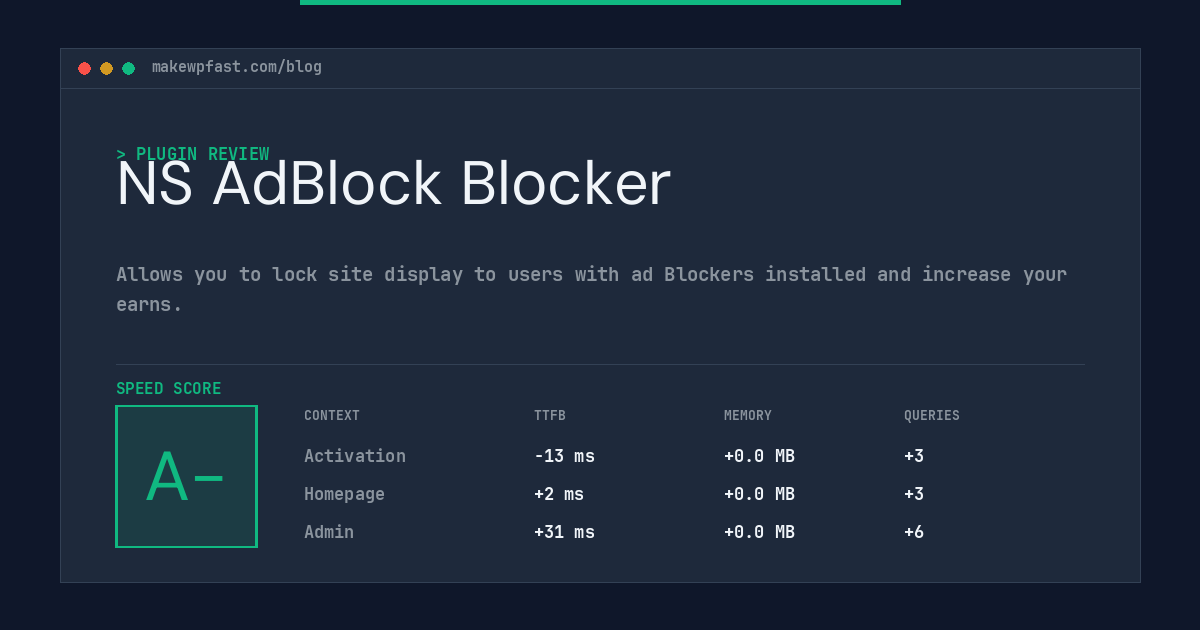 NS AdBlock Blocker - MakeWPFast