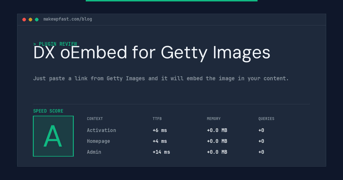 DX oEmbed for Getty Images - MakeWPFast