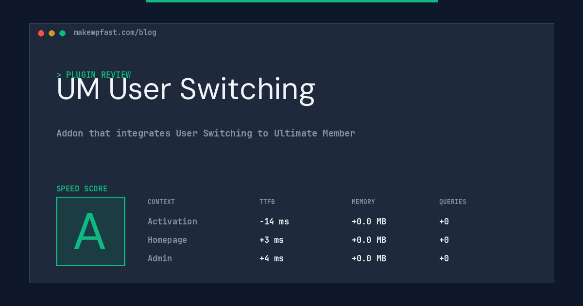 UM User Switching - MakeWPFast