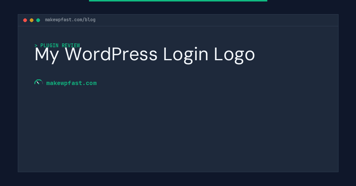 My WordPress Login Logo - MakeWPFast