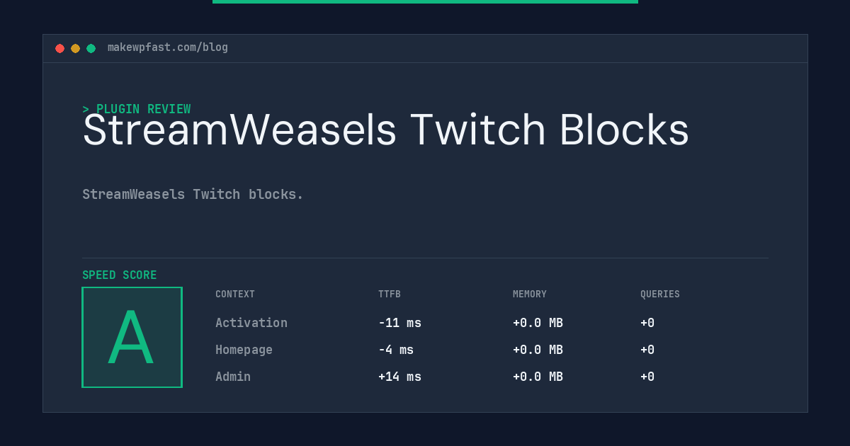 StreamWeasels Twitch Blocks - MakeWPFast