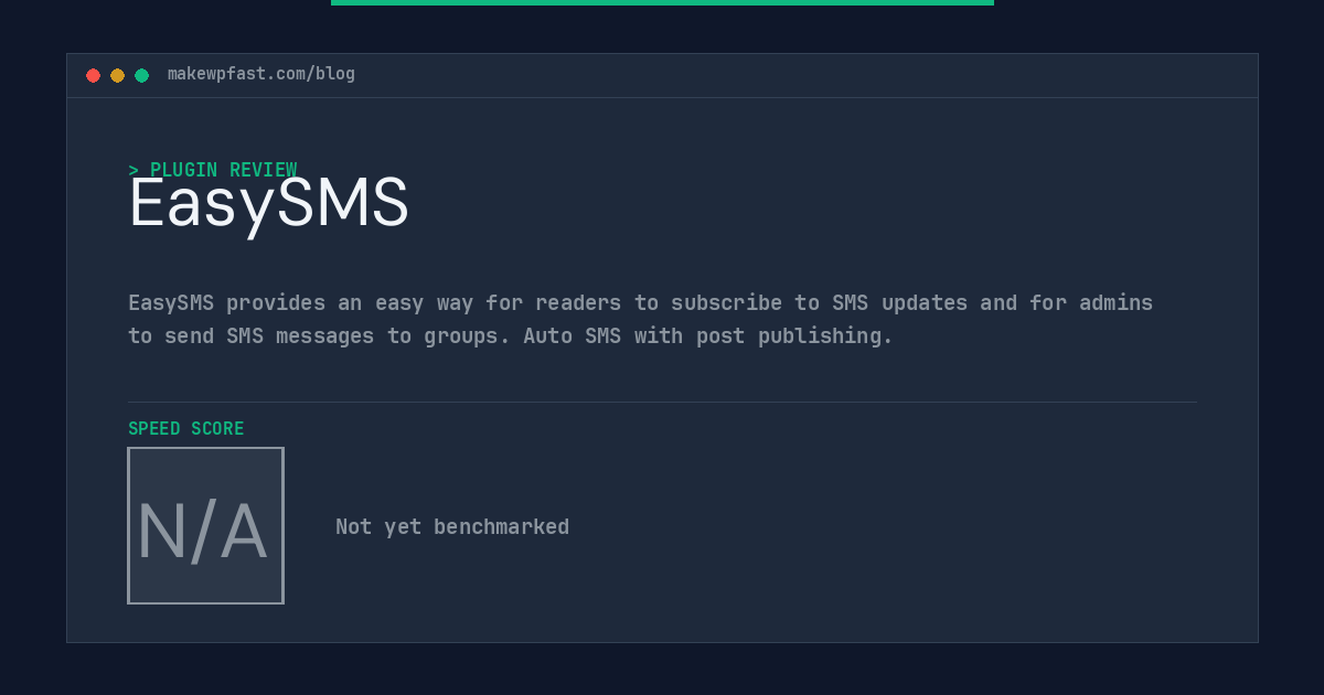 EasySMS - MakeWPFast