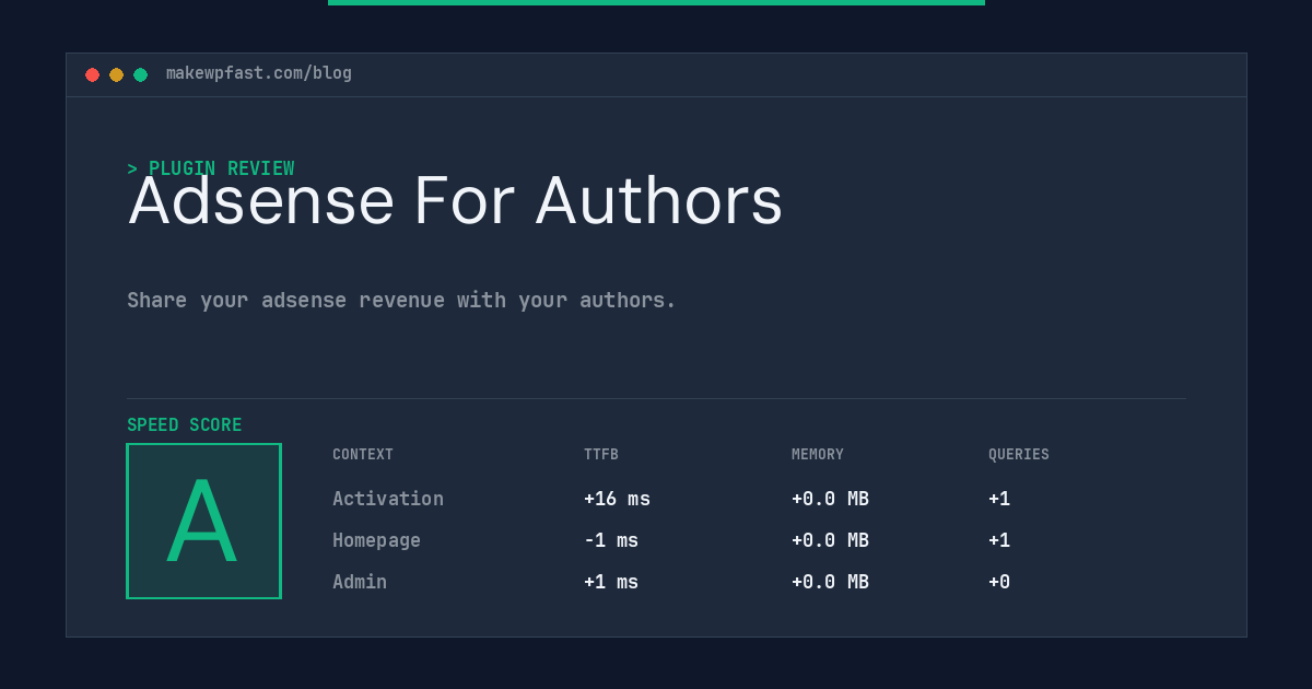 Adsense For Authors - MakeWPFast