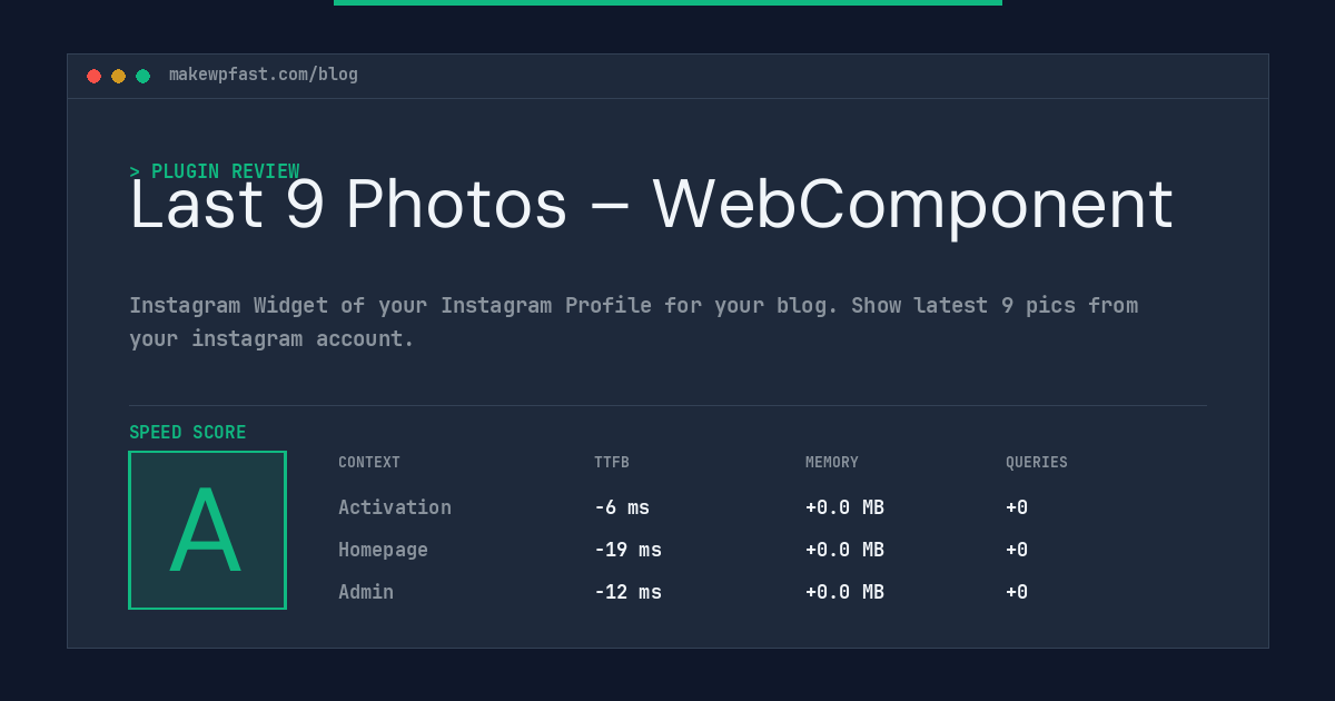 Last 9 Photos – WebComponent - MakeWPFast