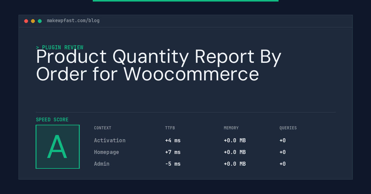 Product Quantity Report By Order for Woocommerce - MakeWPFast