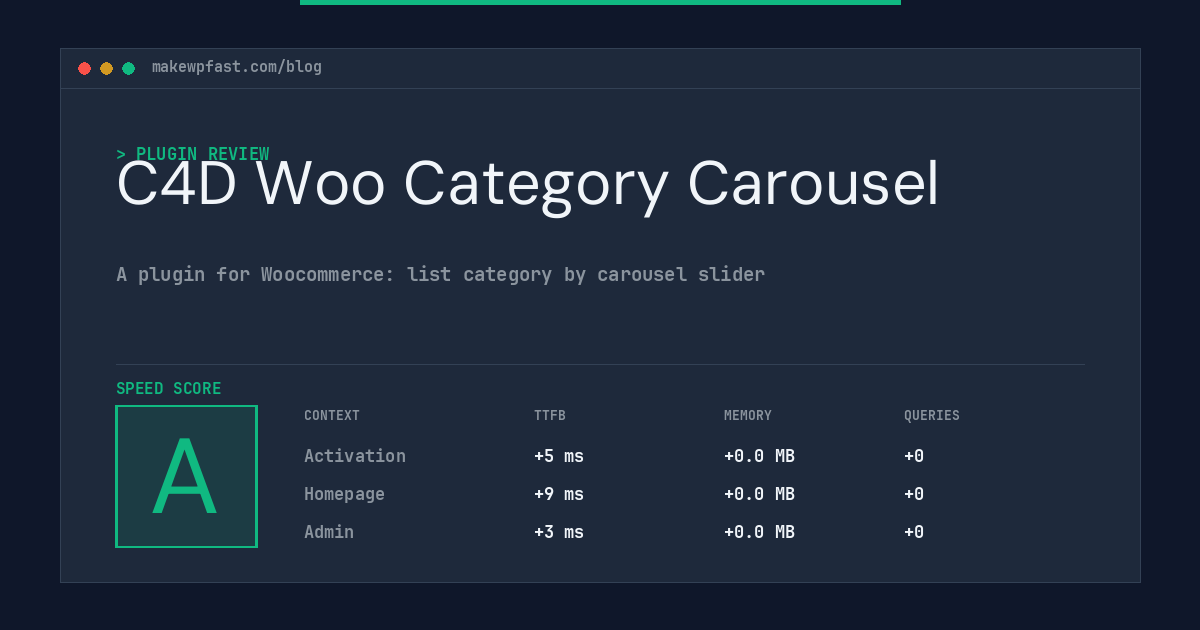 C4D Woo Category Carousel - MakeWPFast