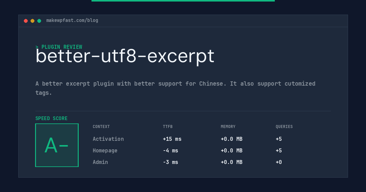 better-utf8-excerpt - MakeWPFast
